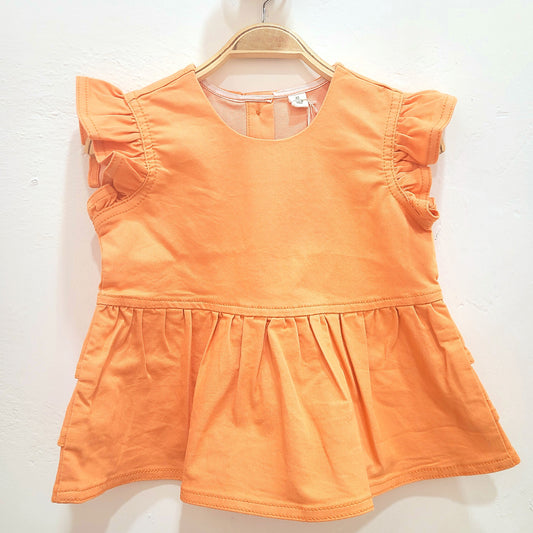 Ruffle Top Dress Orange-0