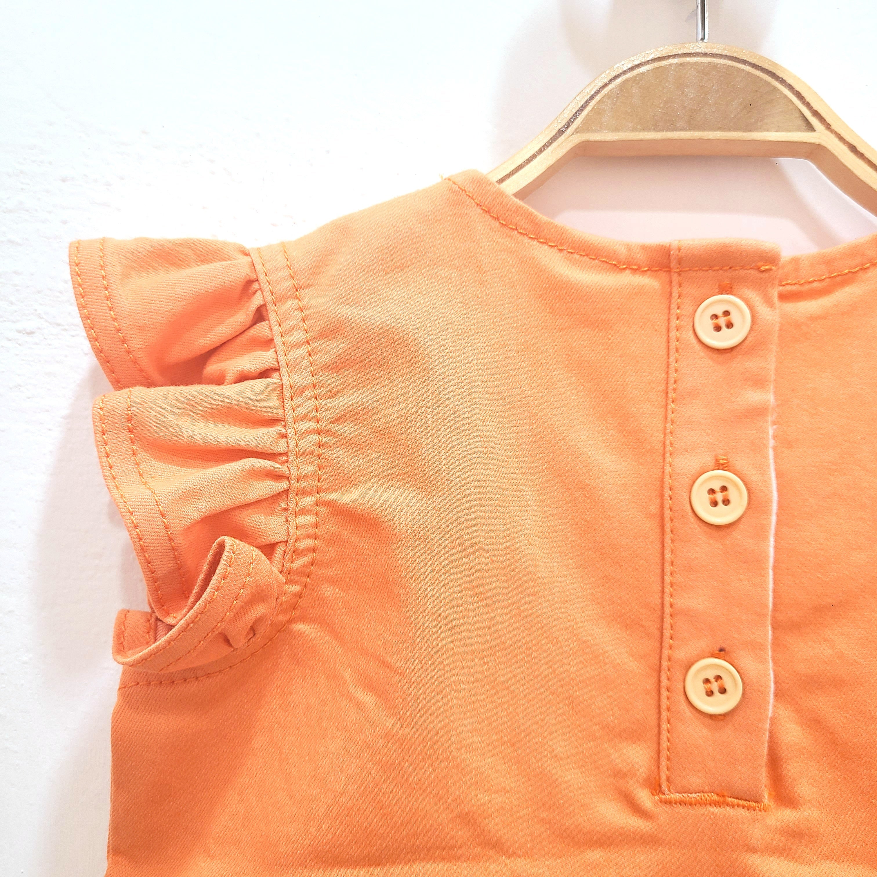 Ruffle Top Dress Orange-2
