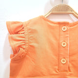 Ruffle Top Dress Orange-2