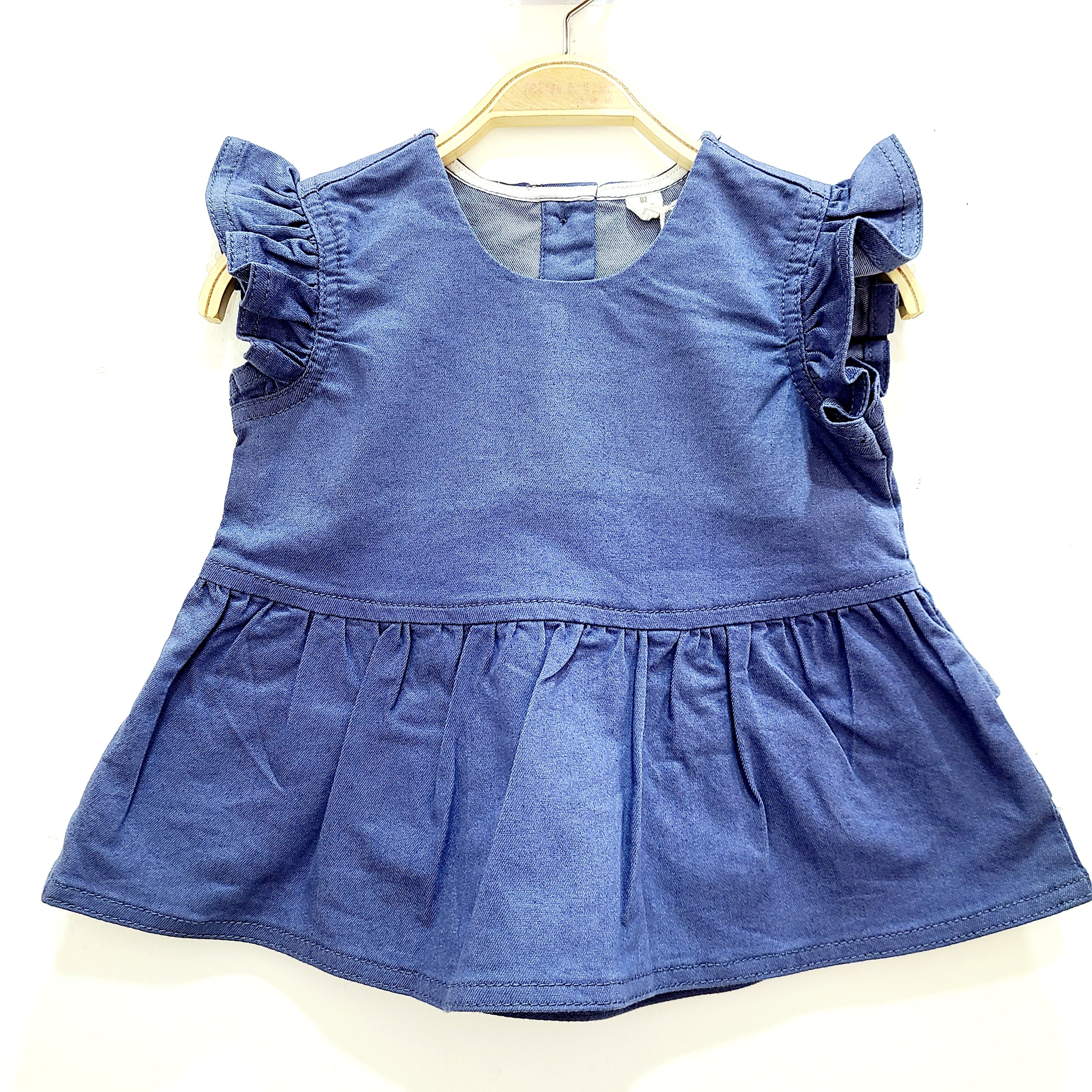 Ruffle Top Dress Bright Navy Blue-0