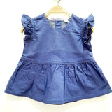 Ruffle Top Dress Bright Navy Blue-0