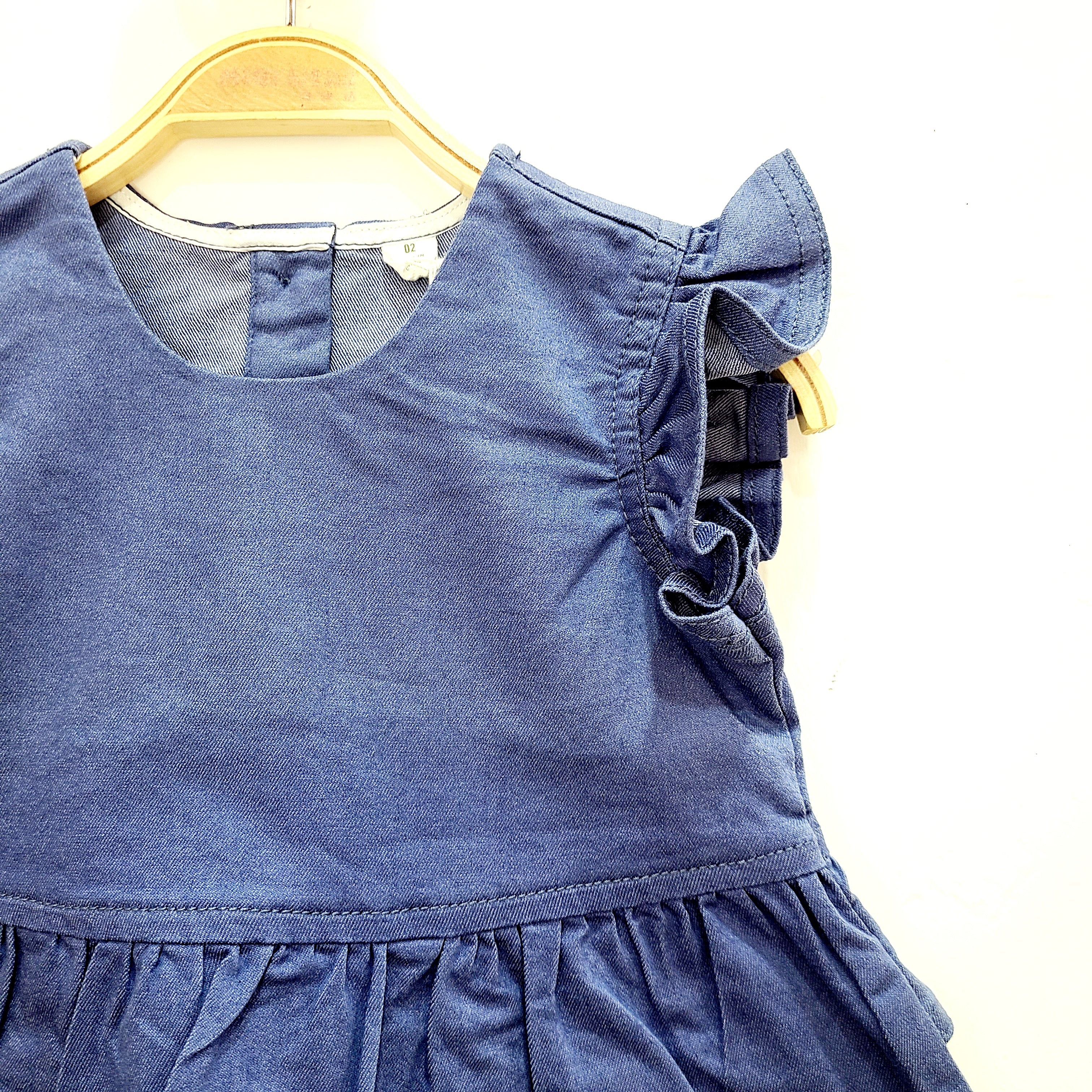 Ruffle Top Dress Bright Navy Blue-1