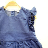 Ruffle Top Dress Bright Navy Blue-1