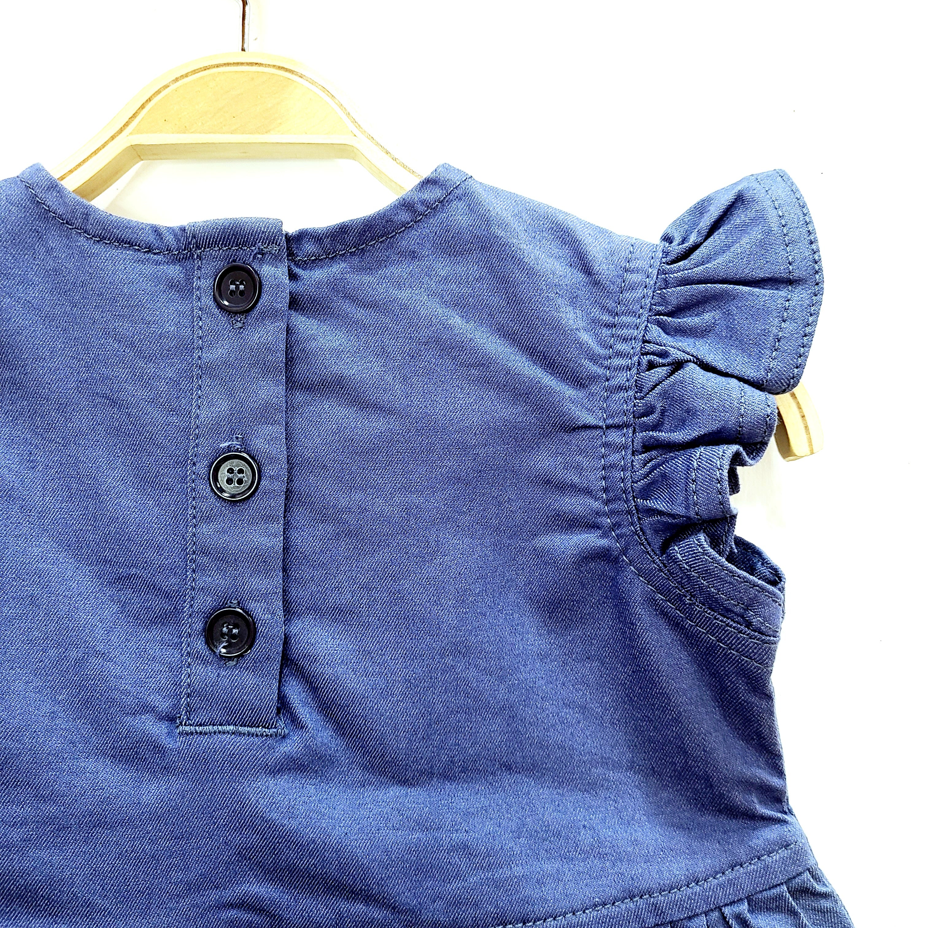 Ruffle Top Dress Bright Navy Blue-3