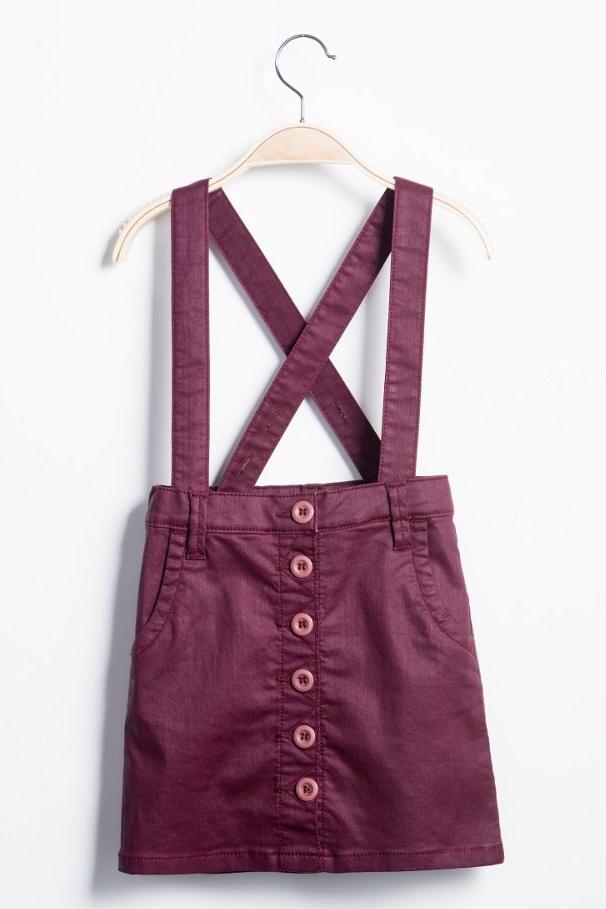 Purple Coated Denim Overall Skirt-0