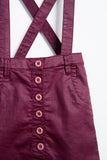 Purple Coated Denim Overall Skirt-4