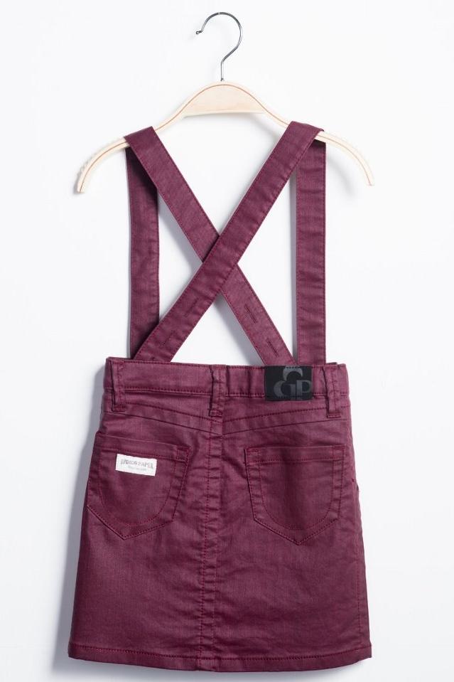 Purple Coated Denim Overall Skirt-1