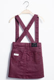 Purple Coated Denim Overall Skirt-1
